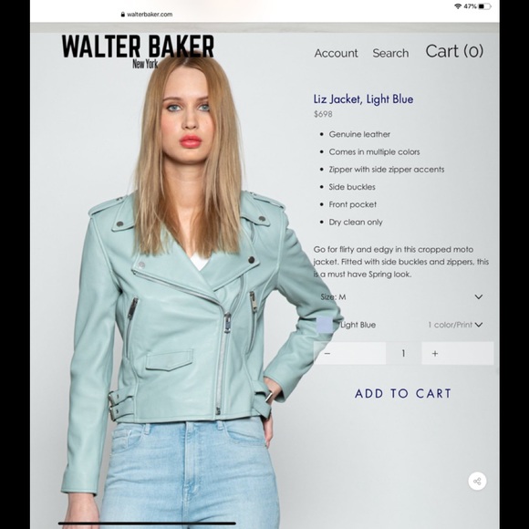 NWT Walter Baker Genuine Leather Jacket - Picture 3 of 4